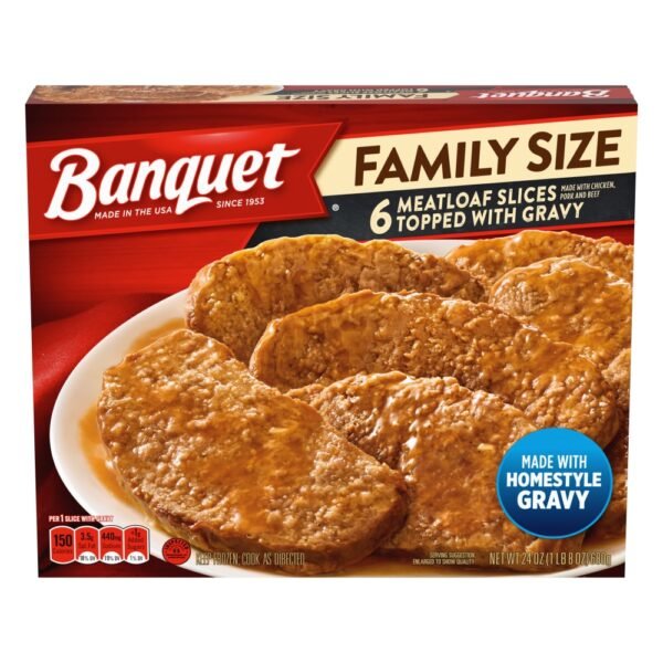 Banquet® Family Size Meatloaf Slices With Homestyle Gravy Frozen Meal