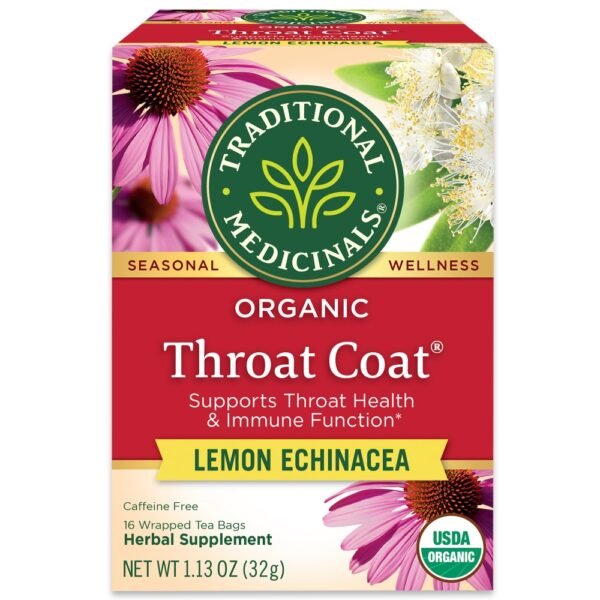 Traditional Medicinals Organic Throat Coat Lemon Echinacea Tea