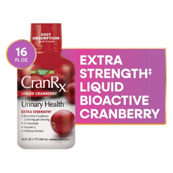 Nature's Way CranRx Extra Strength Cranberry With D Mannose Vitamin C Hibiscus Liquid