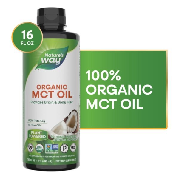 Nature's Way Organic MCT From Coconuts C8 Caprylic And C10 Capric Acids Keto And Paleo Certified Oil
