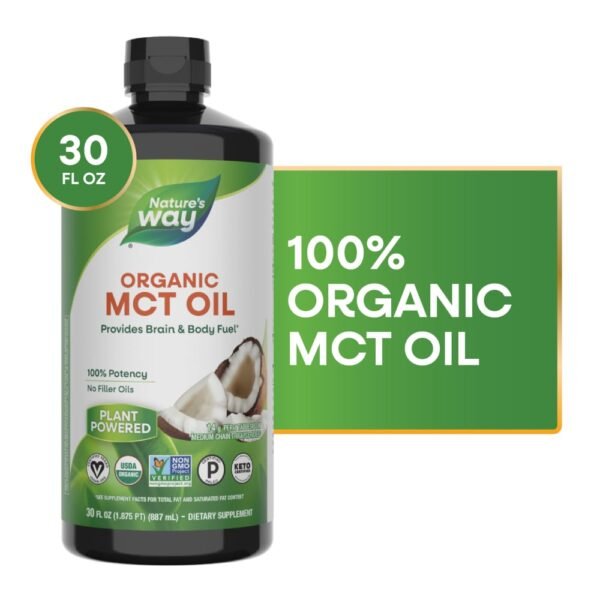 Nature's Way Organic MCTs From Coconuts C8 Caprylic C10 Capric Acids Keto And Paleo Certified Oil