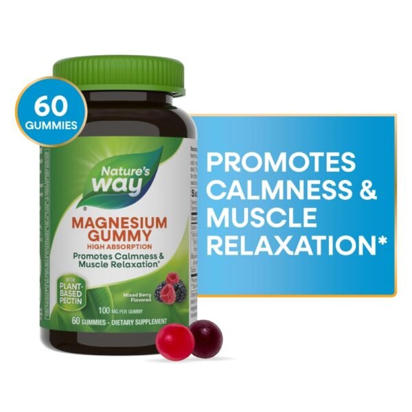 Nature’s Way Magnesium with Magnesium Citrate Mixed Berry Flavored Gummies