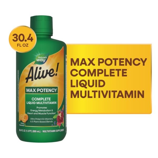 Nature's Way Alive! Max Potency Complete Multivitamin With Vitamins C and E Citrus Flavored Liquid