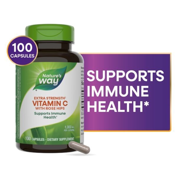 Nature's Way Extra Strength Vitamin C With Rose Hips Capsules 1000 mg Per Serving