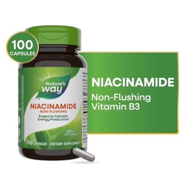 Nature's Way Niacinamide Non Flushing Cellular Energy Support Capsules 500 mg Per Serving