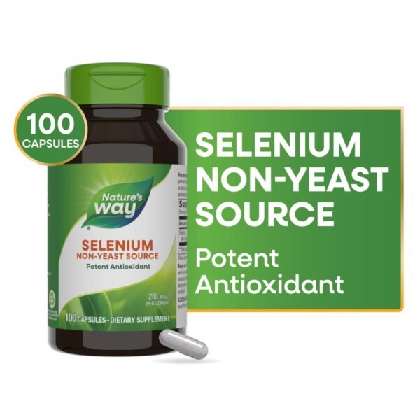 Nature's Way Selenium Non Yeast Source Potent Antioxidant Capsules 200 mcg Per Serving