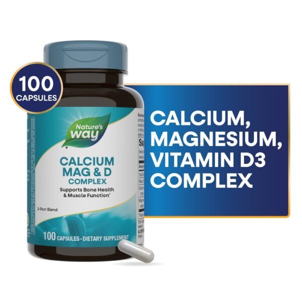 Nature's Way Calcium Magnesium Vitamin D 3 Part Blend Healthy Bones Teeth Muscle Function Capsules