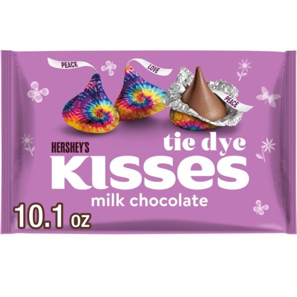 HERSHEY'S KISSES Milk Chocolate Tie Dye Easter Candy Bag