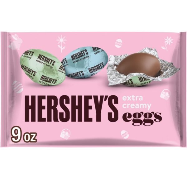 HERSHEY'S Extra Creamy Milk Chocolate Eggs Easter Candy Bag