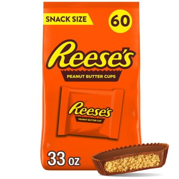 REESE'S Milk Chocolate Snack Size Peanut Butter Cups Candy Bag