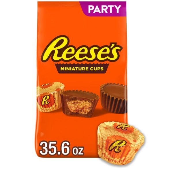 REESE'S Miniatures Milk Chocolate Peanut Butter Cups Candy Party Pack