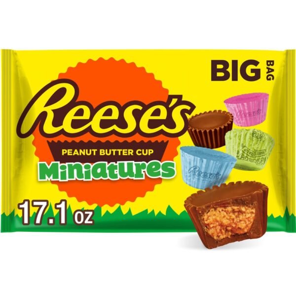 REESE'S Miniatures Milk Chocolate and Peanut Butter Cups Easter Candy Big Bag