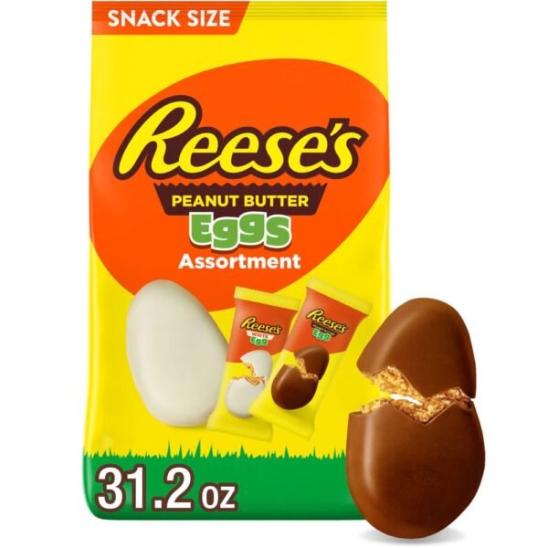 REESE'S Assorted Flavored Snack Size Peanut Butter Eggs Easter Candy Bag