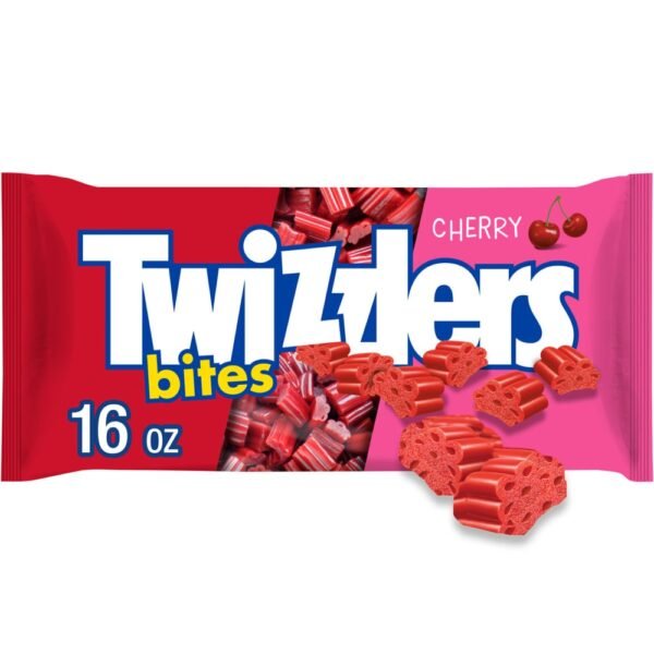 TWIZZLERS Bites Cherry Flavored Licorice Style Chewy Candy Bag
