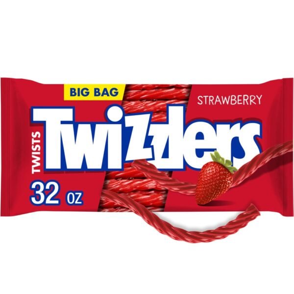 TWIZZLERS Twists Strawberry Flavored Licorice Style Chewy Candy Big Bag