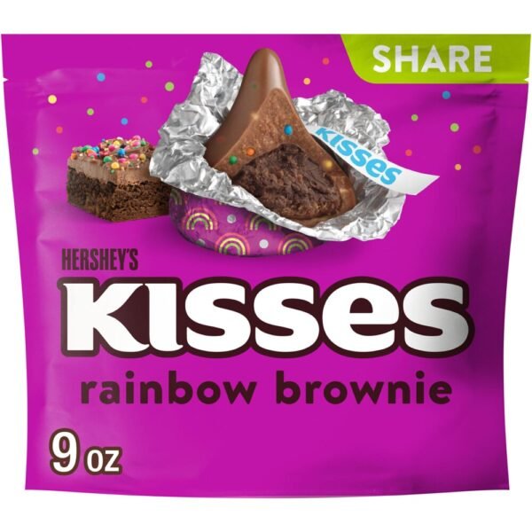 HERSHEY'S KISSES Rainbow Brownie Flavored Candy Share Pack