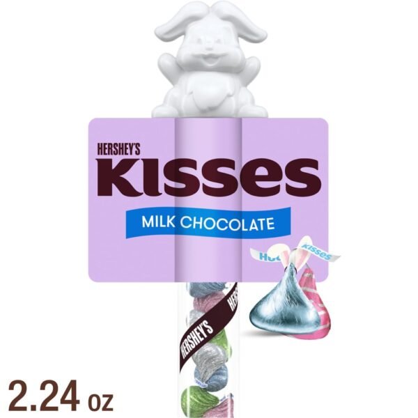 HERSHEY'S KISSES Milk Chocolate Easter Candy Plastic Cane