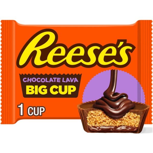 REESE'S Big Cup Chocolate Lava Milk Chocolate Peanut Butter Cups Candy Pack