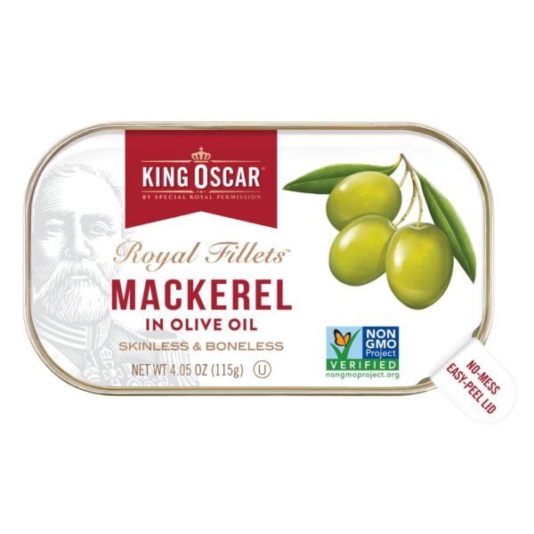 King Oscar Wild Caught Skinless & Boneless Mackerel in Olive Oil