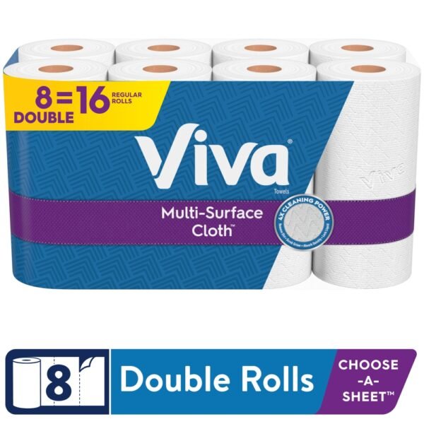 Viva Multi-Surface Cloth Choose-A-Sheet Paper Towels Double Rolls
