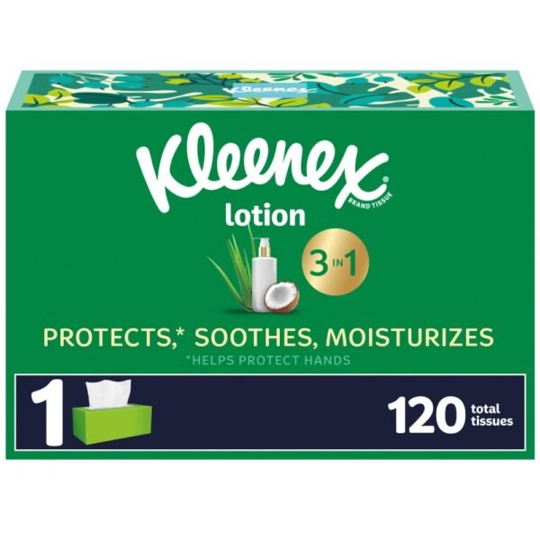Kleenex Soothing Lotion with Coconut Oil Aloe & Vitamin E Facial Tissues Flat Box