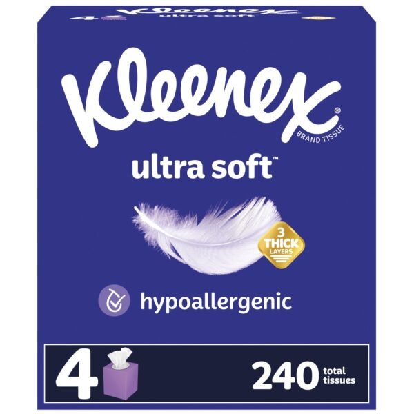 Kleenex Ultra Soft Facial Tissues Cube Box