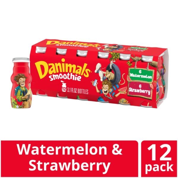 Danimals Strawberry Explosion & Wild Watermelon Variety Pack Smoothies Bottle