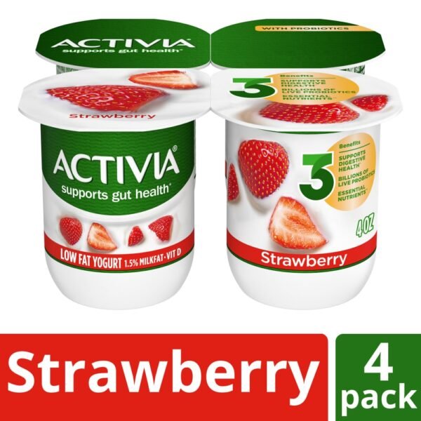 Activia Low Fat Probiotic Strawberry Yogurt Cups