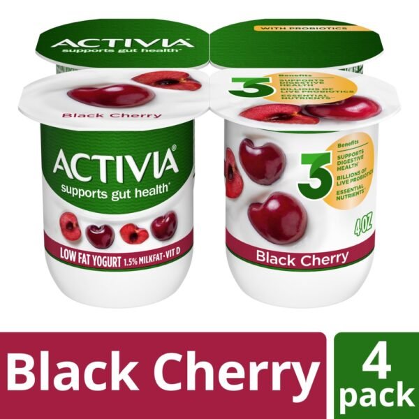 Activia Low Fat Probiotic Black Cherry Yogurt Cups