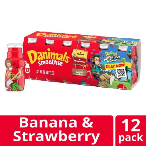 Danimals Strawberry Explosion & Banana Split Variety Pack Smoothies Bottle
