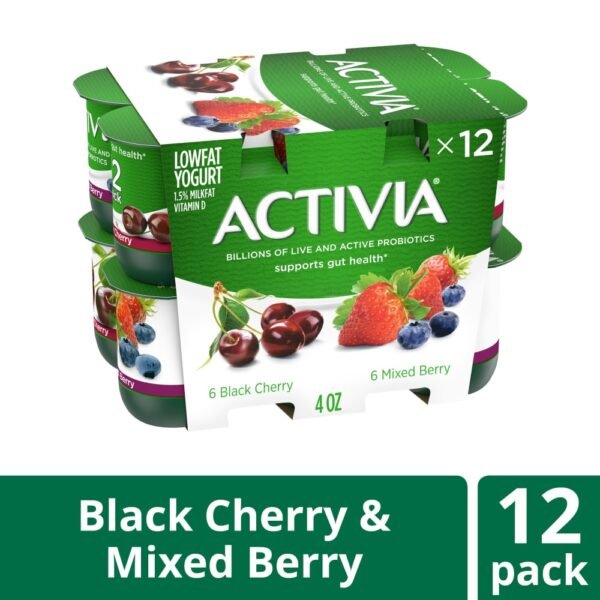 Activia Probiotic Black Cherry & Mixed Berry Variety Pack Yogurt Cups