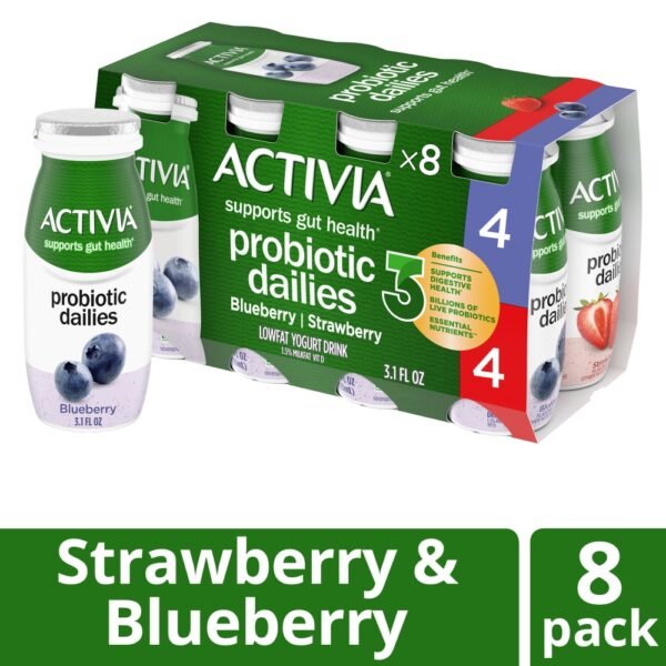Activia Probiotic Dailies Strawberry & Blueberry Yogurt Drink Variety Pack Bottle