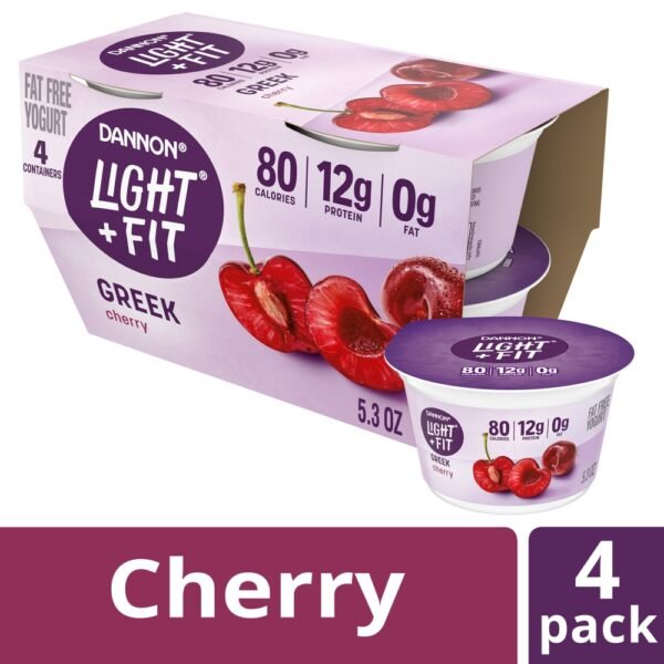 Dannon Light + Fit Cherry Flavored Greek Fat Free Yogurt Cups