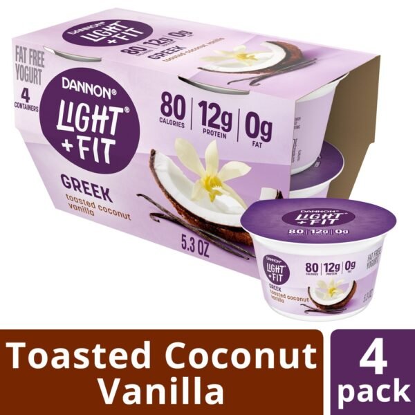 Dannon Light + Fit Toasted Coconut Vanilla Greek Fat Free Yogurt Cups
