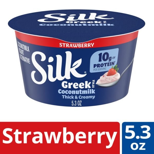 Silk Greek Style Strawberry Coconut Milk Yogurt Alternative Cup