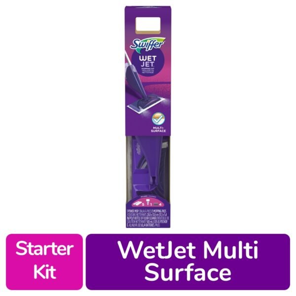 Swiffer WetJet Hardwood and Floor Spray Mop All-In-One Mopping Cleaner Starter Kit