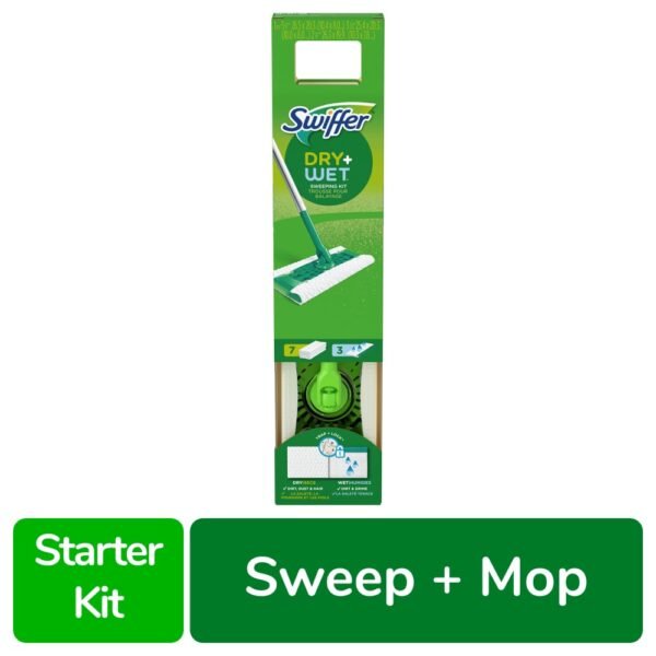 Swiffer Sweeper Dry and Wet Multi Surface Floor Cleaner Sweeping and Mopping Starter Kit