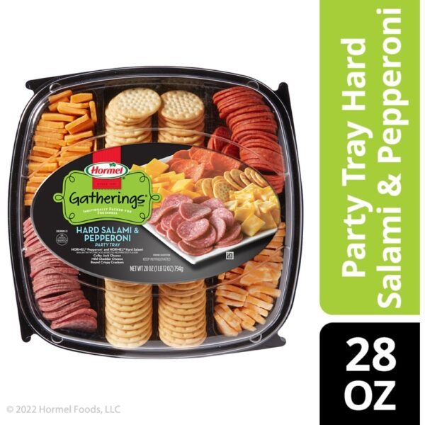 Hormel Gatherings® Hard Salami and Pepperoni with Cheese and Crackers Deli Party Tray