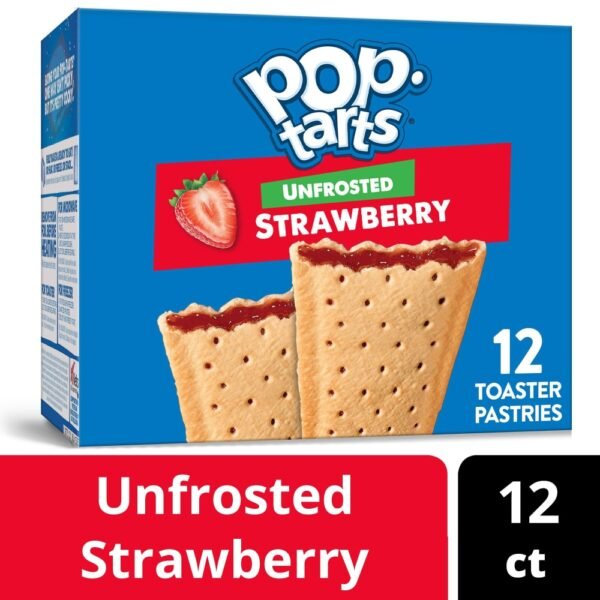 Kellogg's Pop-Tarts Unfrosted Strawberry Toaster Pastries