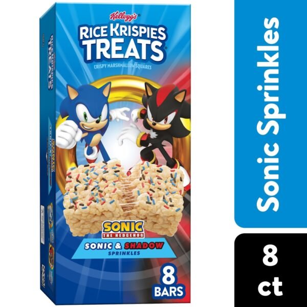 Kellogg's Rice Krispies Treats Sonic and Shadow Sprinkles Crispy Marshmallow Squares