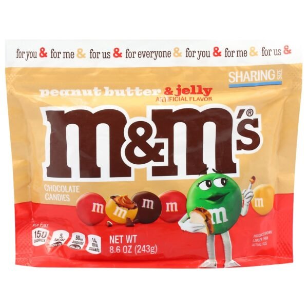 M&M's® Peanut Butter and Jelly Stand Up Candy Bag