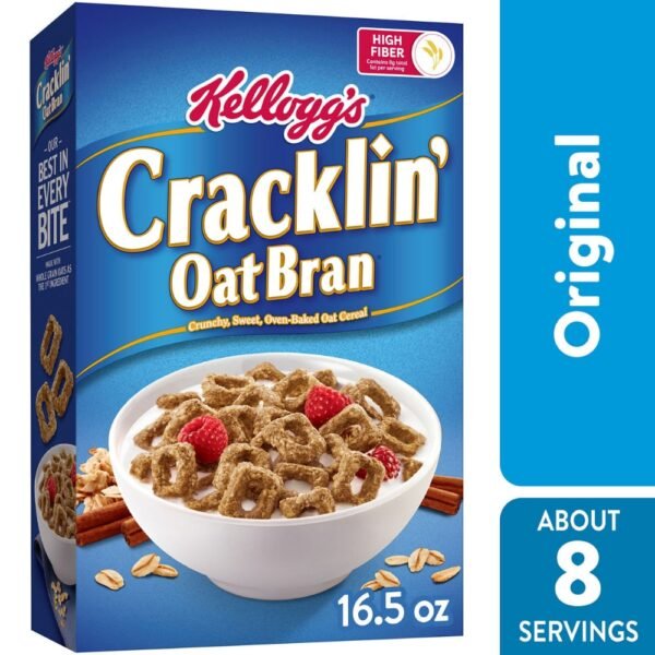 Kellogg's Cracklin' Oat Bran Breakfast Cereal Original, 16.5 oz