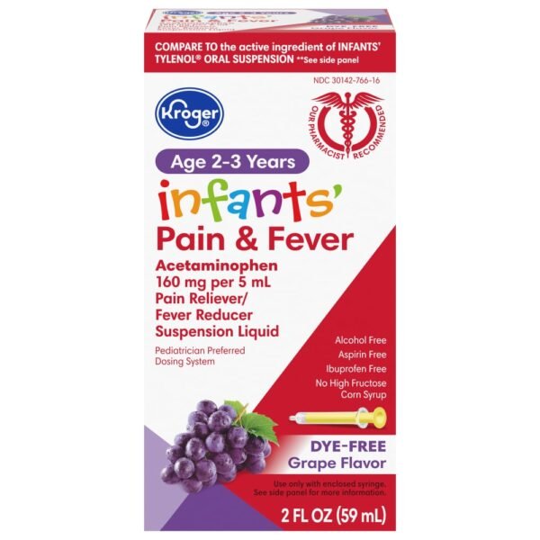 Kroger® Infants' Pain and Fever Relief Dye Free Grape