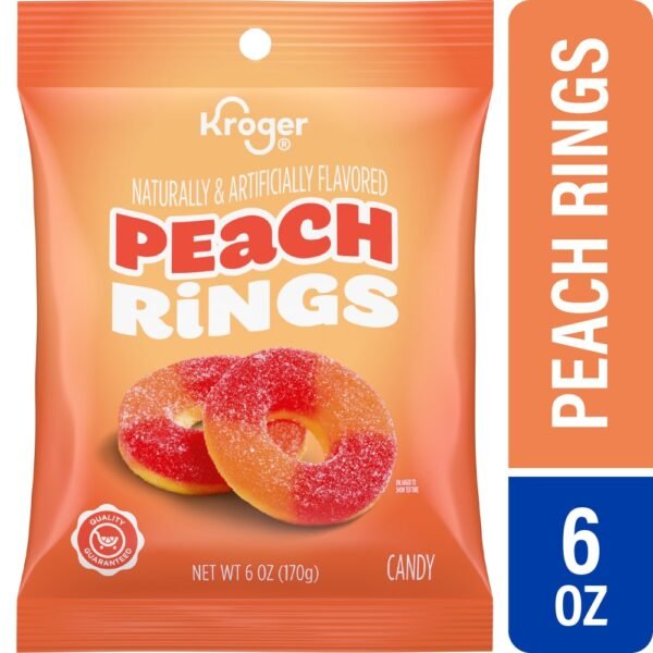 Kroger Peach Gummi Rings Candy Bag