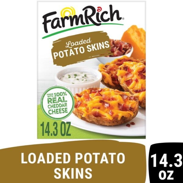 Farm Rich Hand Stuffed Cheddar Cheese and Bacon Loaded Potato Skins