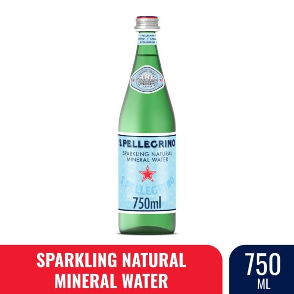 S.Pellegrino Sparkling Natural Mineral Water Glass Bottle