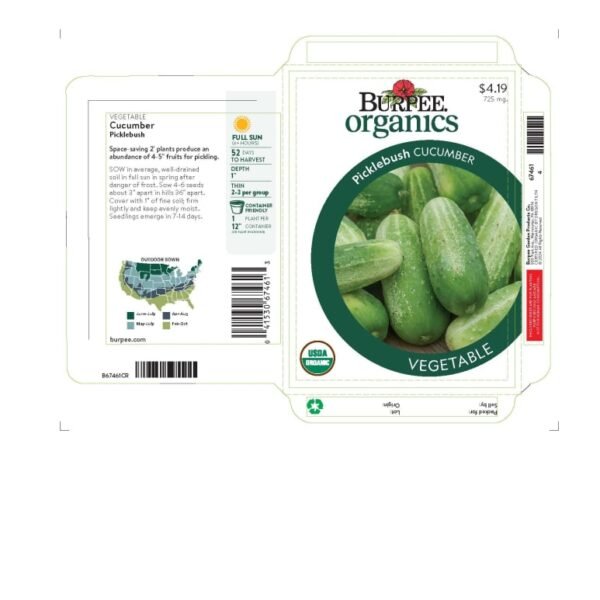Burpee® Picklebush Organic Cucumber Seeds - Green