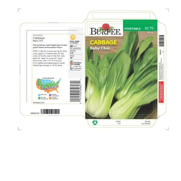 Burpee® Cabbage Baby Choi Seeds - Green