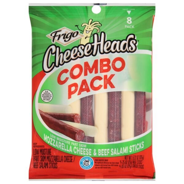 Frigo® Cheese Heads® Low Moisture Part Skim Mozzarella Cheese & Beef Salami Sticks Combo Pack