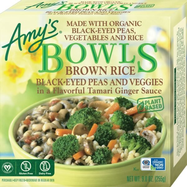 Amy's® Brown Rice Black-Eyed Peas and Veggies Bowl Frozen Meal
